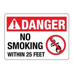 ANSI DANGER No Smoking Within 25 Feet